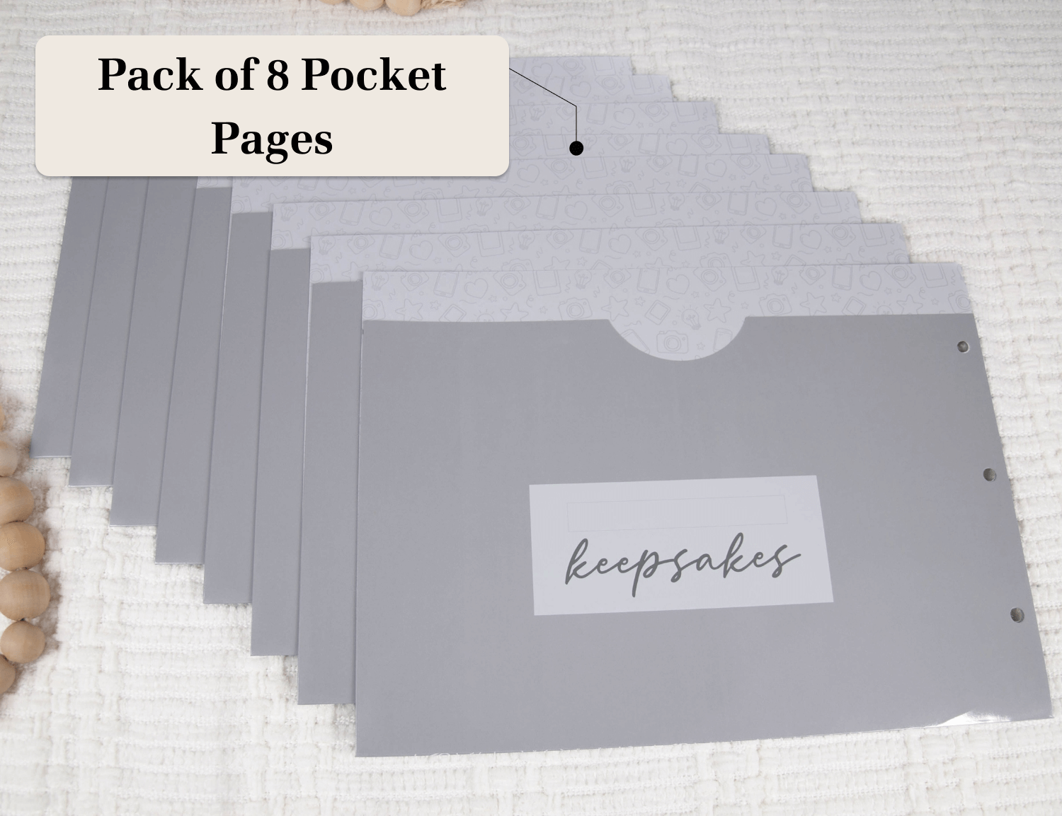 Extra pocket pages (8 pack)🩶