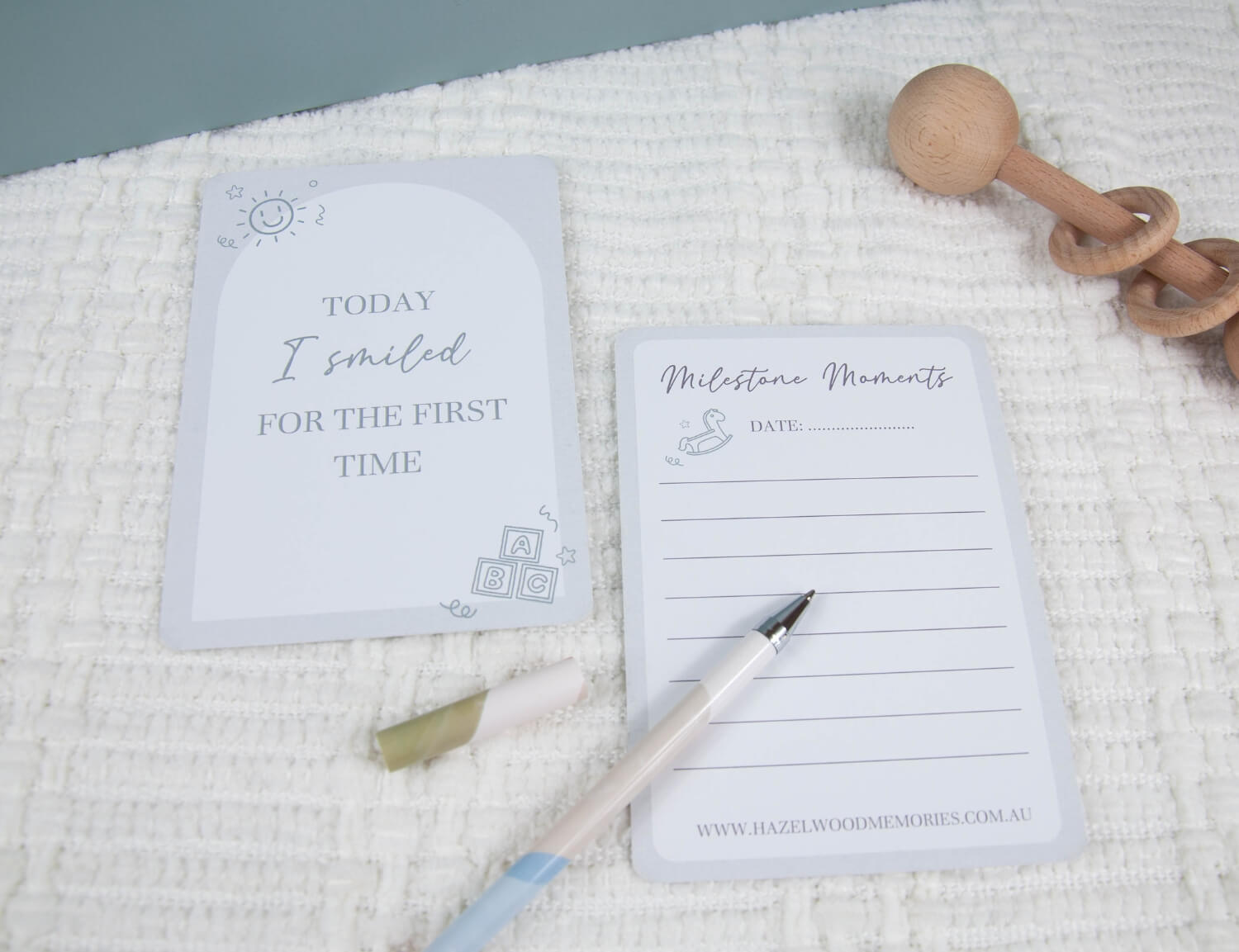 today I smiled baby milestone card