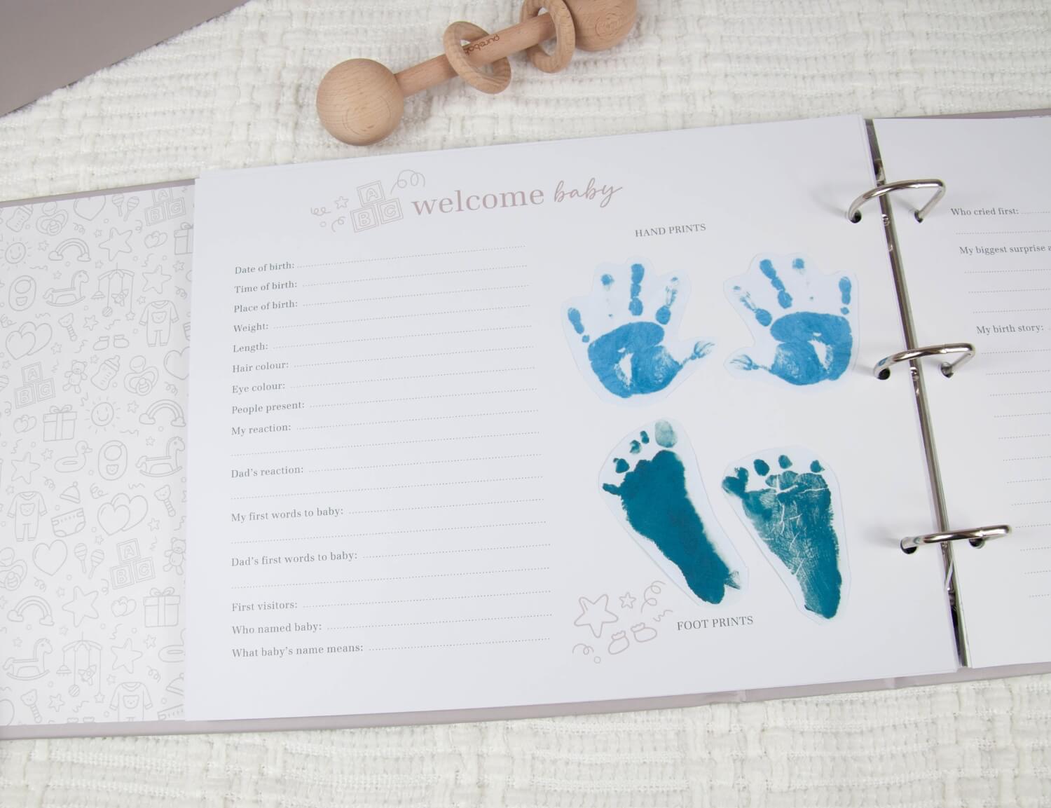 baby hand and foot prints in pregnancy journal bundle
