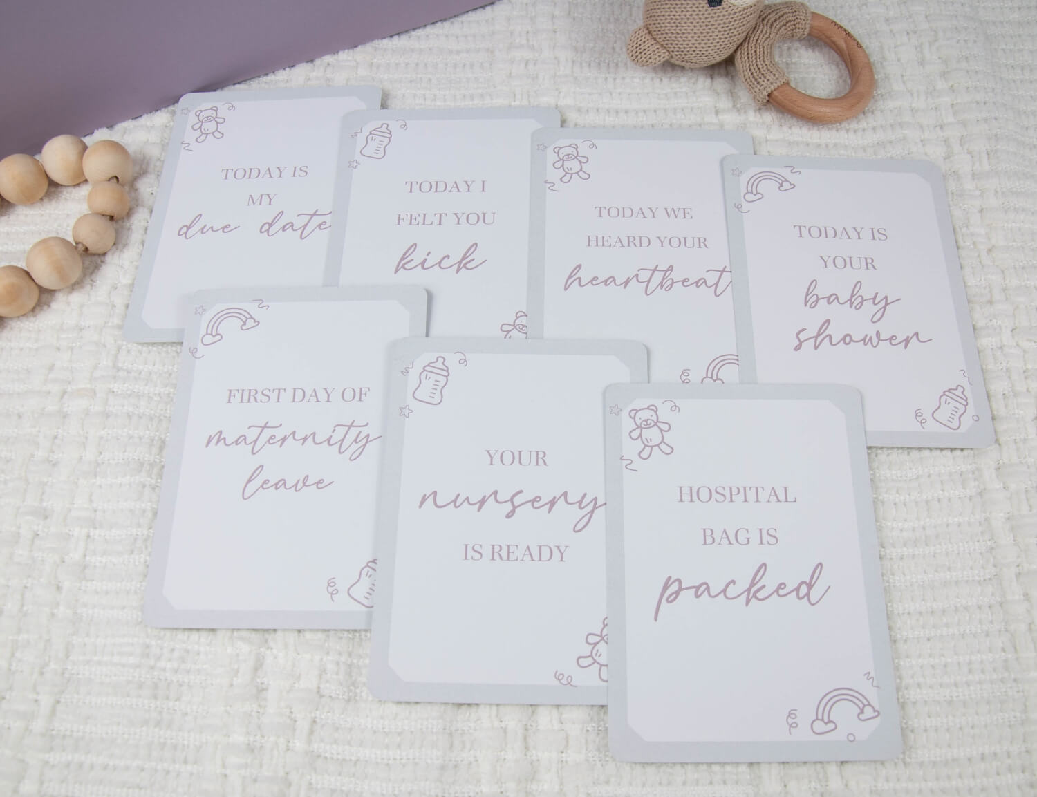 pregnancy milestone cards showing stages of pregnancy