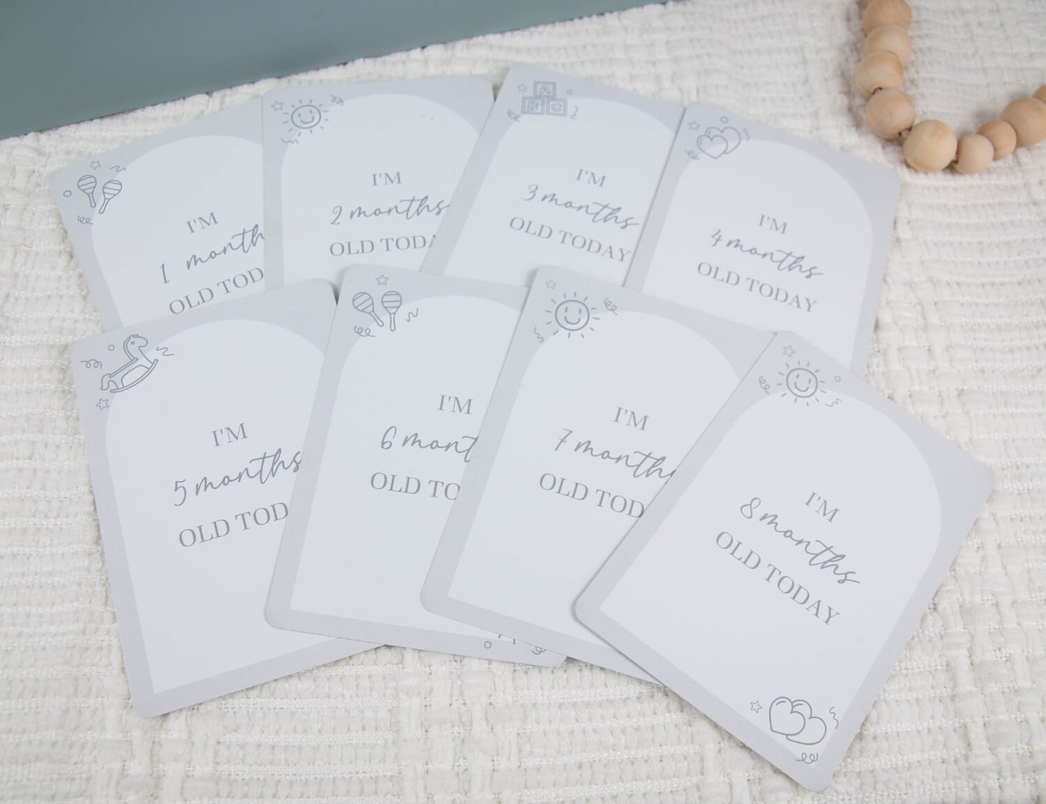 first six months baby milestone cards
