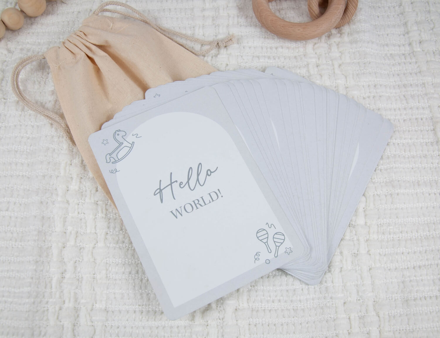 hello world baby milestone card