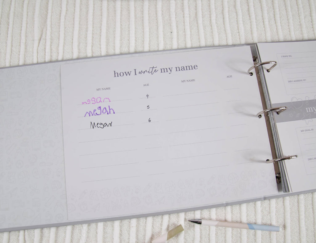 how I write my name page in school memory book bundle