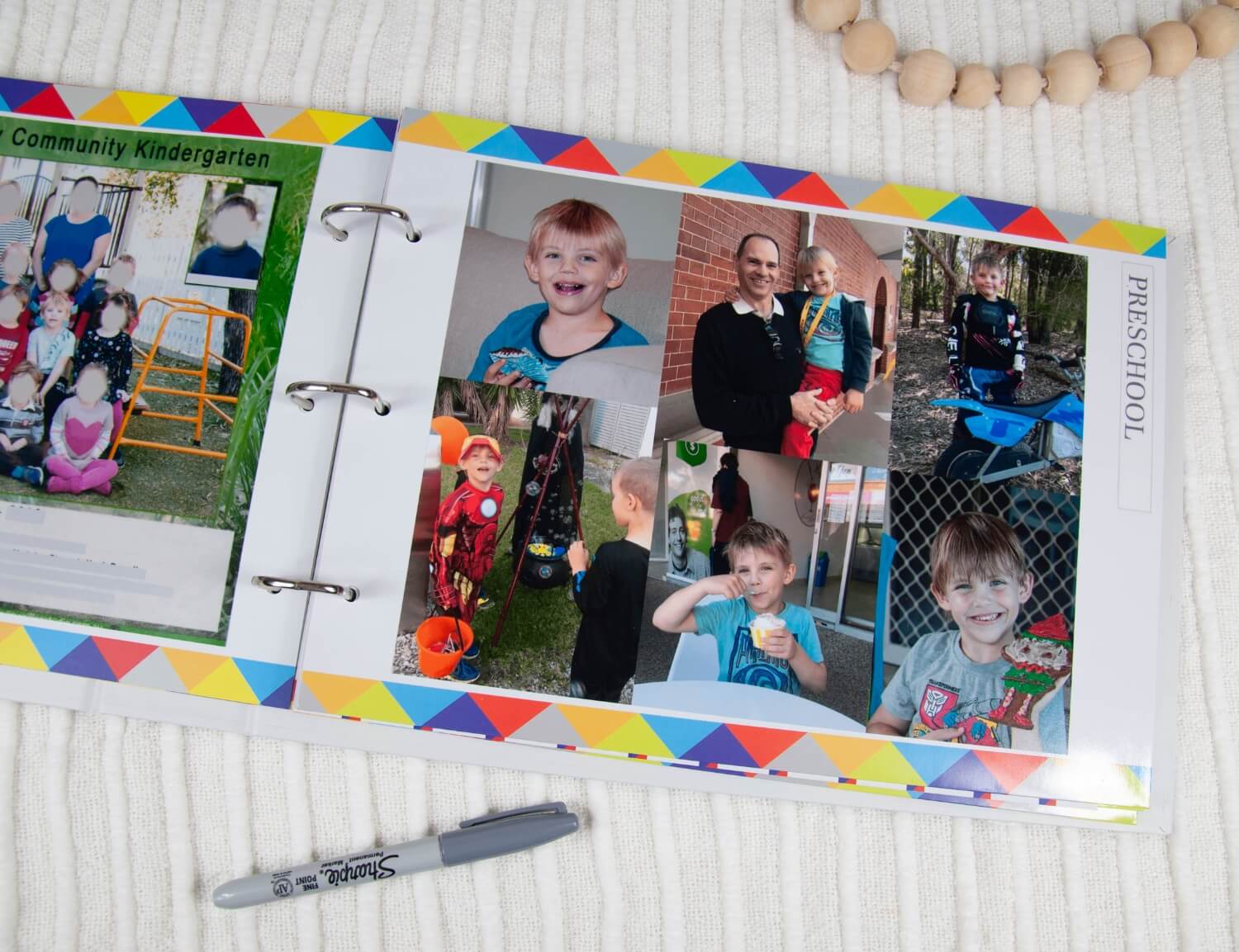 reverse side of pocket page used for photos