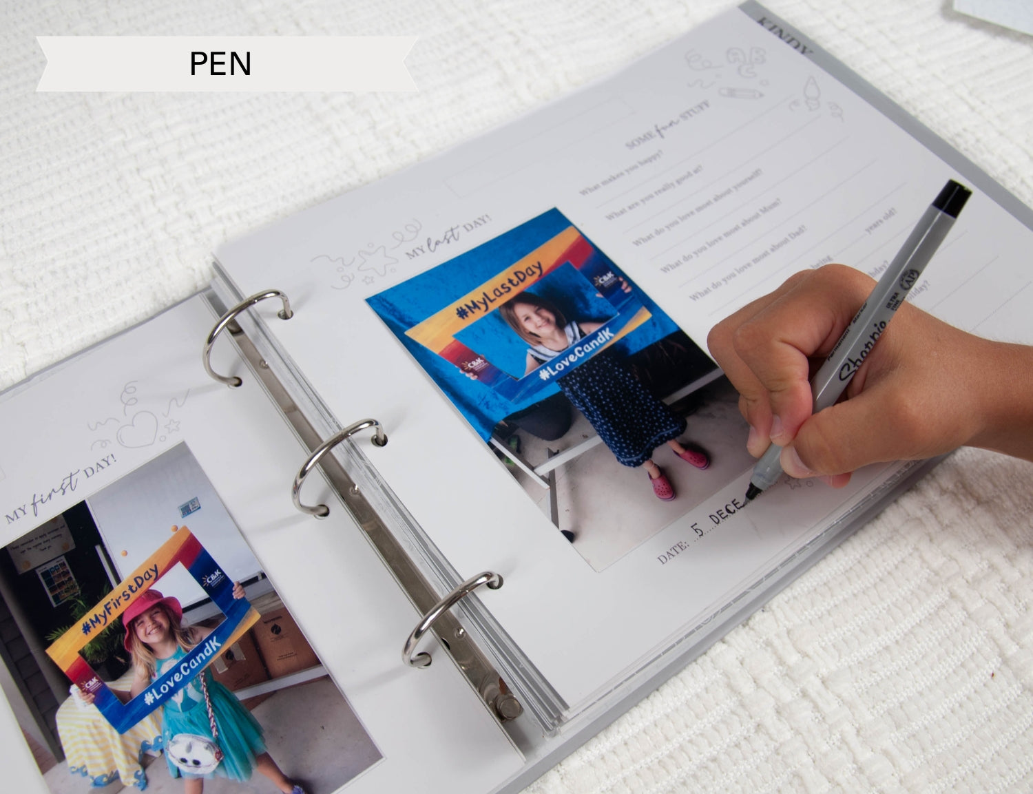 use of pen in memory book